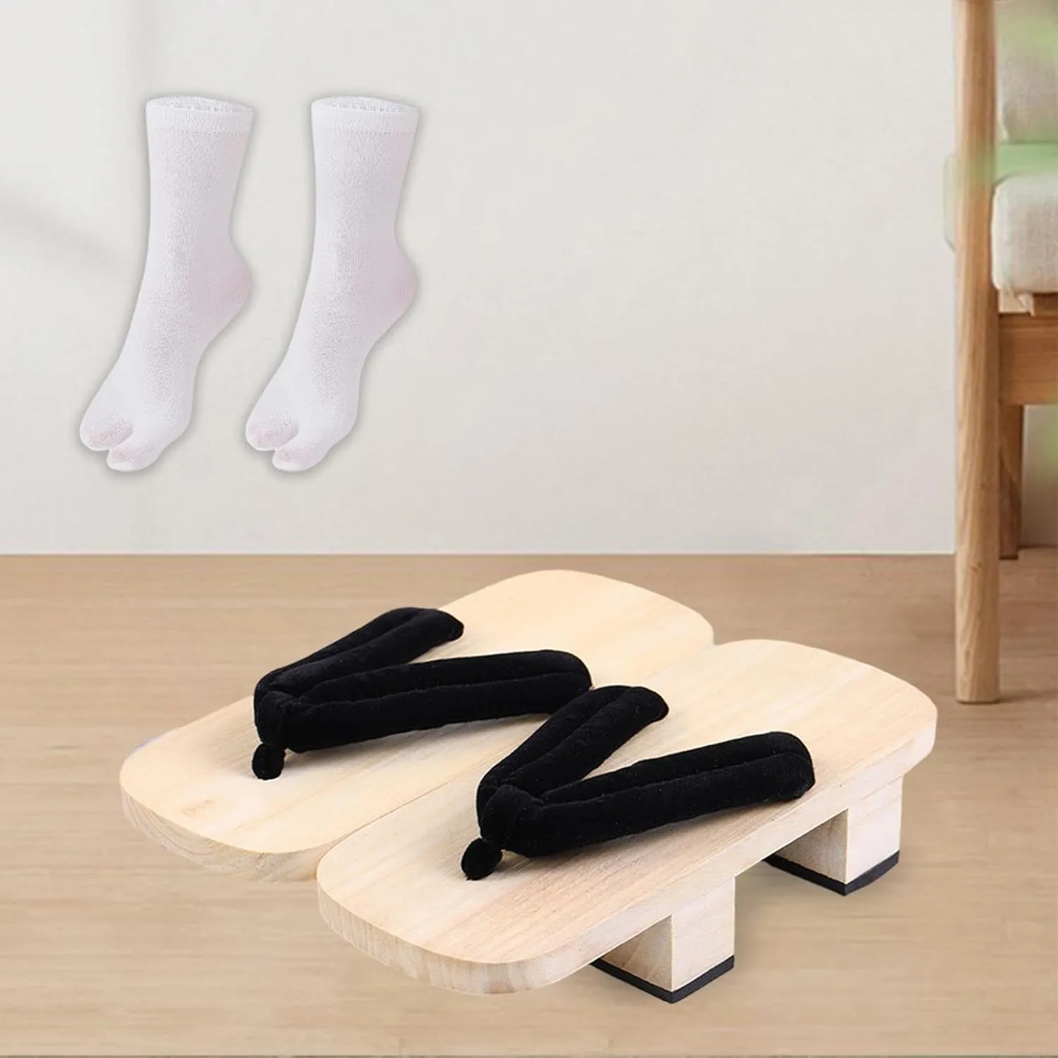 Japanese Wooden Clogs Slippers Casual Japanese for Men Women Portable Non Slip Sandals Japan Shoes Geta for Beach Daily