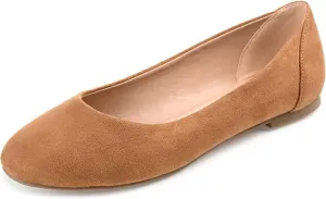 Journee Collection Women's Kavn Wide Width Comfort Insole Slip On Round Toe Ballet Dress Flats - 8 Medium - Tan