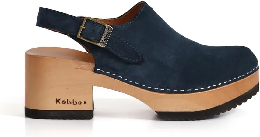 Kebba - Coco - Handmade Wooden Clogs with Genuine Leather and Adjustable Buckle for a