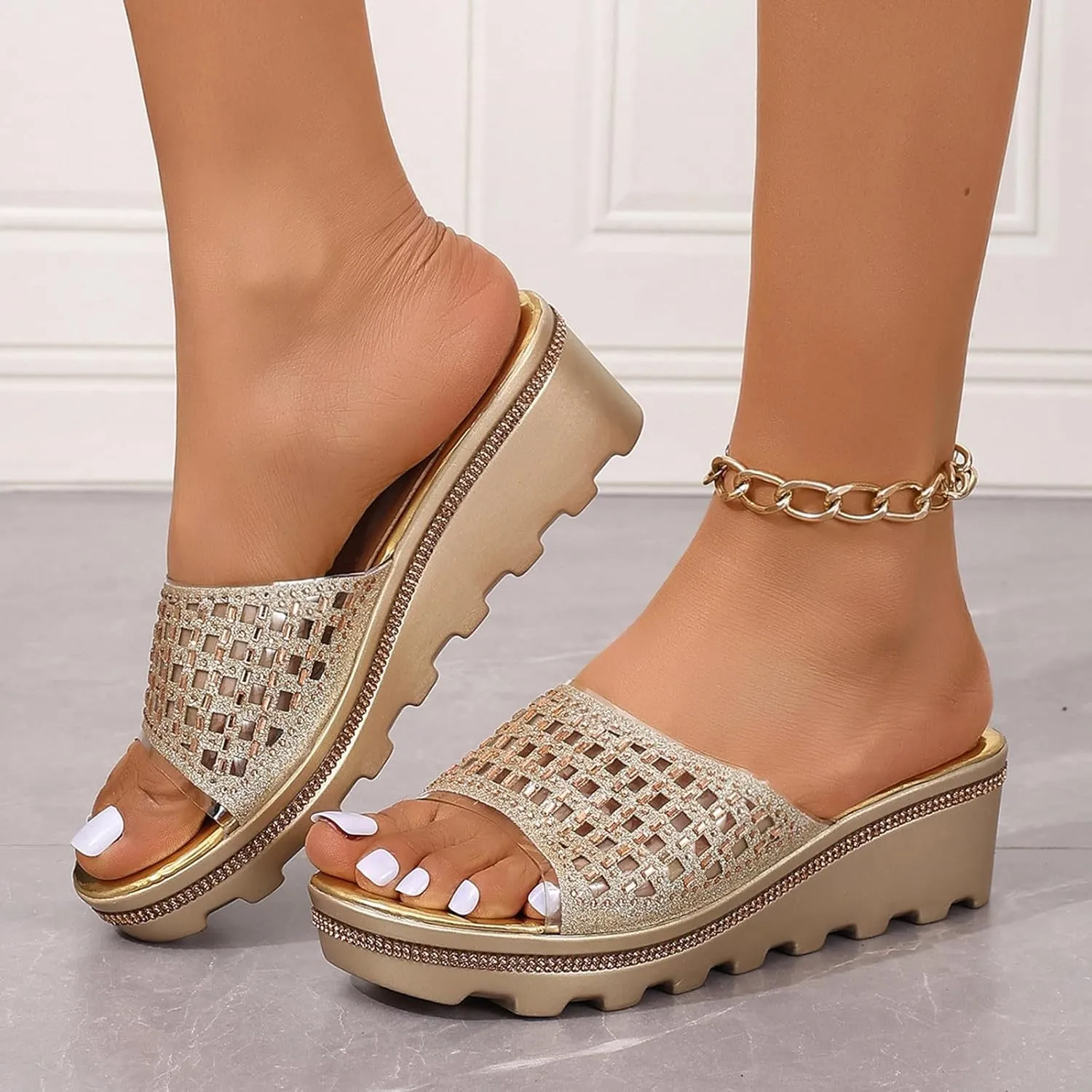 Lightweight Wedge Sandals for Women Platform Sandals Wedge Open Toe Sandals Casual Sandals Comfortable Sandals