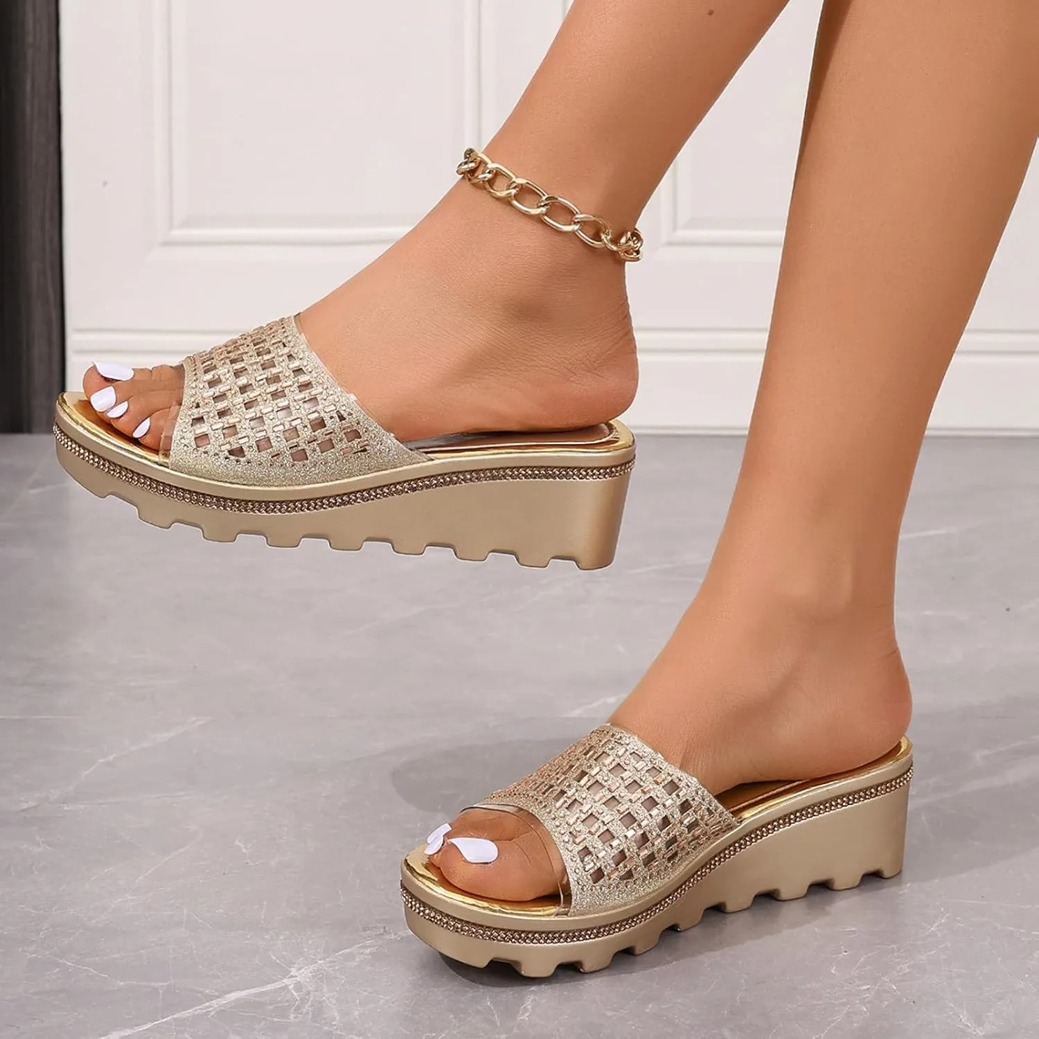 Lightweight Wedge Sandals for Women Platform Sandals Wedge Open Toe Sandals Casual Sandals Comfortable Sandals