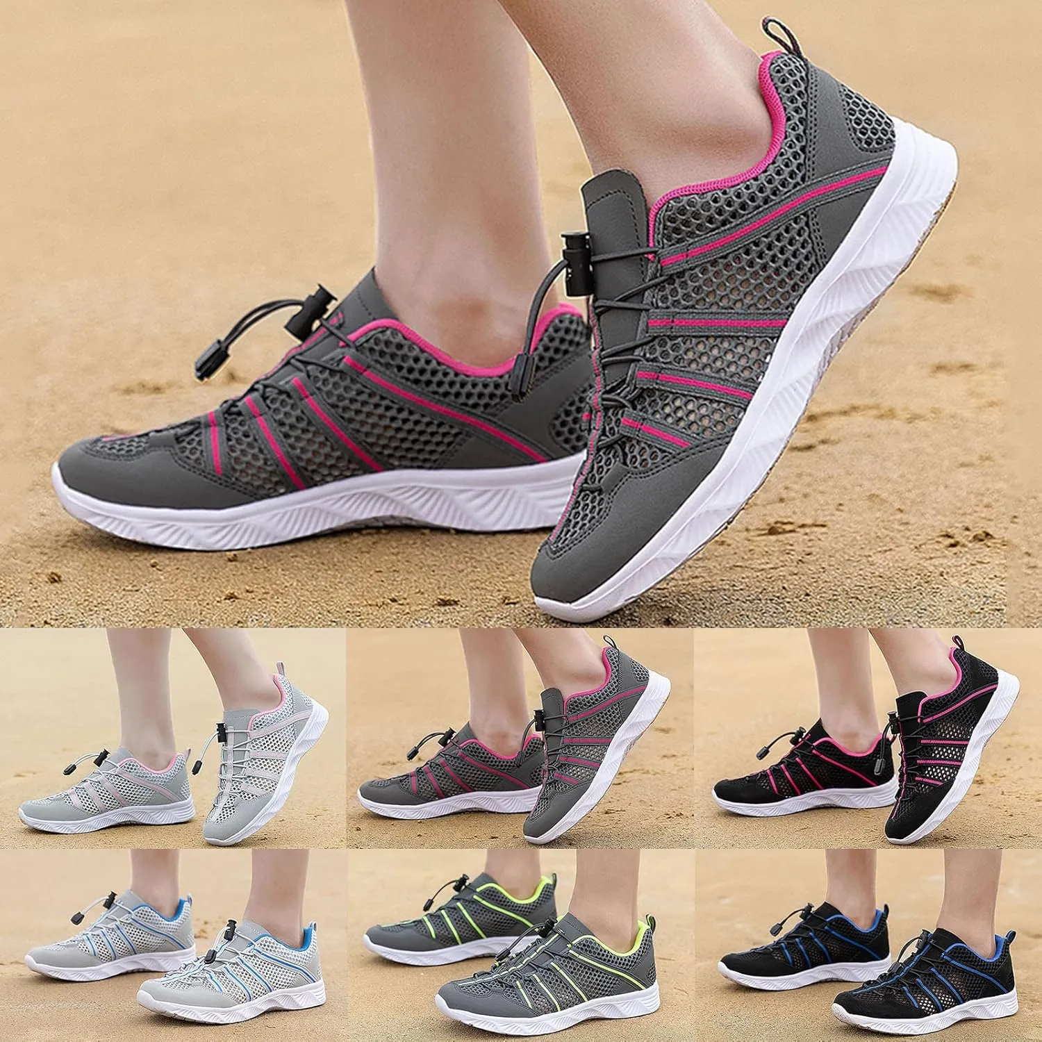 Men Sneakers Summer Couple Outdoor River Tracing Shoes Mesh Breathable Comfortable Casual Sneaker Rack for Men Bedroom Men's