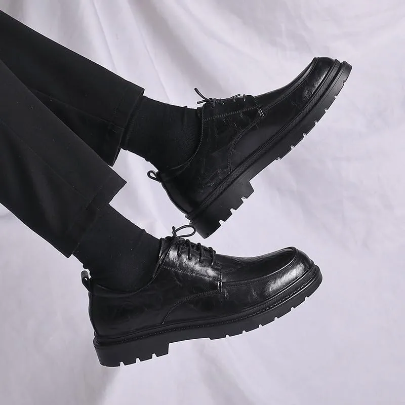 Men's Business Casual Loafers Patent Leather Formal Oxford Slip On Dress Shoes Men's Trendy Solid Slip On Derby Shoes