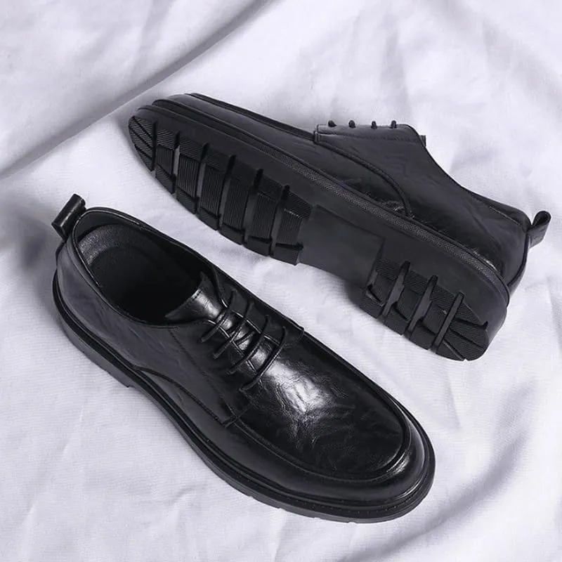 Men's Business Casual Loafers Patent Leather Formal Oxford Slip On Dress Shoes Men's Trendy Solid Slip On Derby Shoes