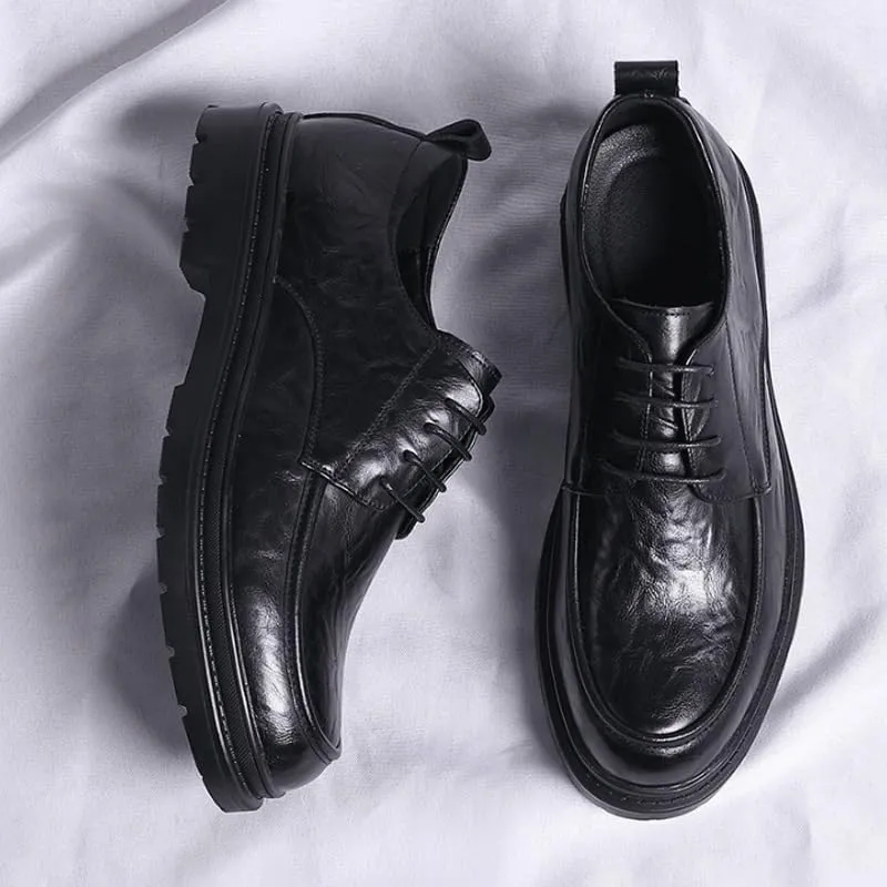 Men's Business Casual Loafers Patent Leather Formal Oxford Slip On Dress Shoes Men's Trendy Solid Slip On Derby Shoes