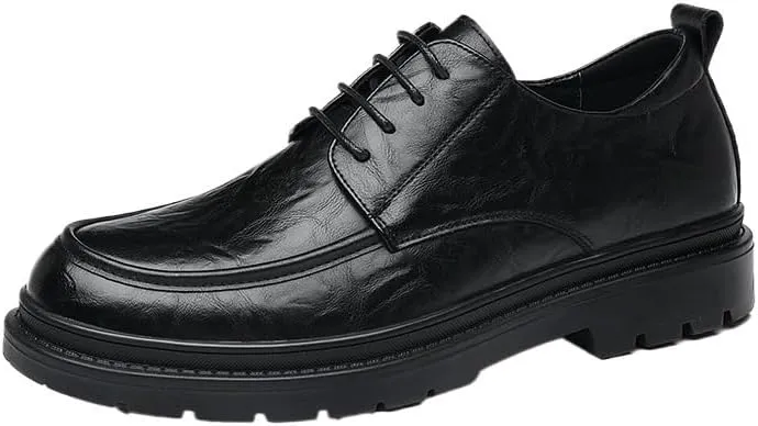 Men's Business Casual Loafers Patent Leather Formal Oxford Slip On Dress Shoes Men's Trendy Solid Slip On Derby Shoes