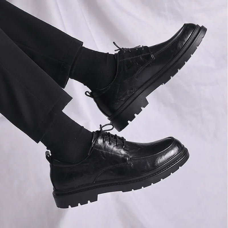 Men's Business Casual Loafers Patent Leather Formal Oxford Slip On Dress Shoes Men's Trendy Solid Slip On Derby Shoes