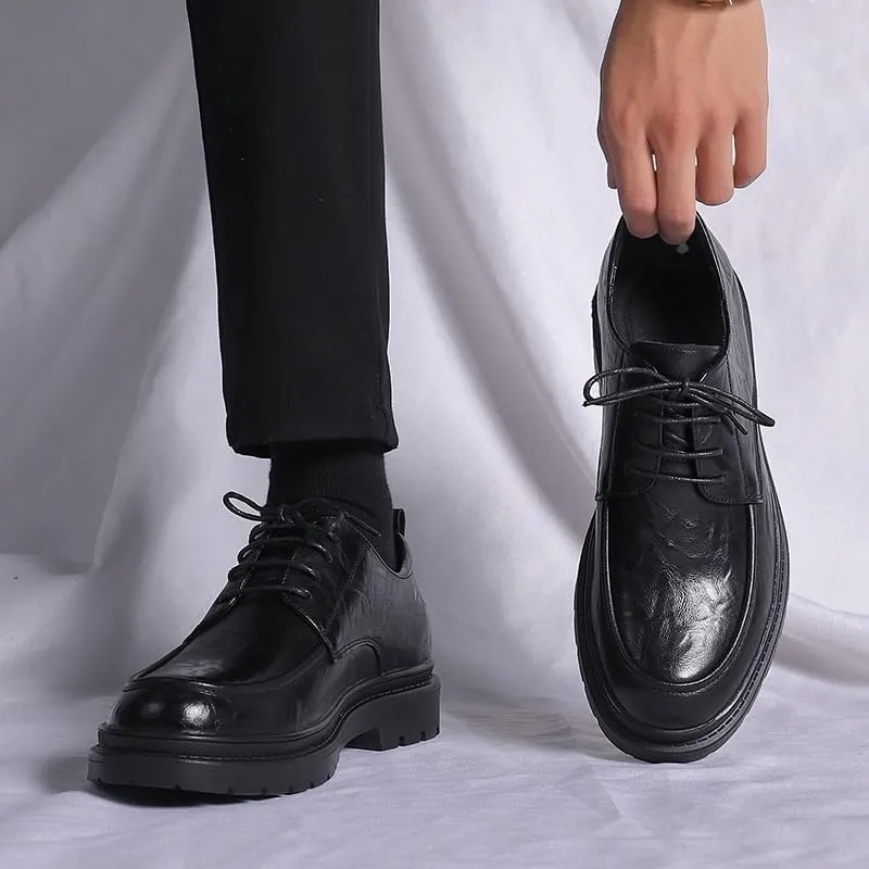 Men's Business Casual Loafers Patent Leather Formal Oxford Slip On Dress Shoes Men's Trendy Solid Slip On Derby Shoes