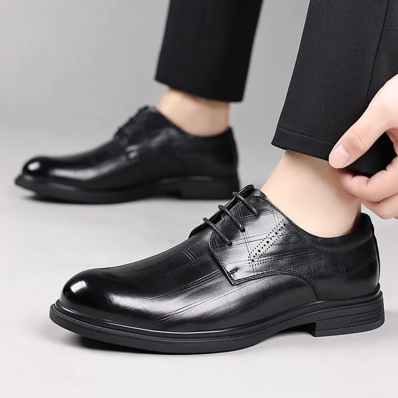 Men's Business Office Wedding Formal Modern Oxfords Leather Business Casual Scale Pattern Comfort Formal Shoes