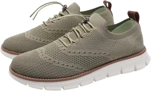 Mens Casual Dress Oxfords Breathable Knit Mesh Lace Up Lightweight Comfortable Walking Fashion Sneakers