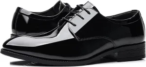 Men's Casual Dress Shoes Fashion Men's Breathable Comfortable Business Lace Up Leisure Solid Color Leather Shoes