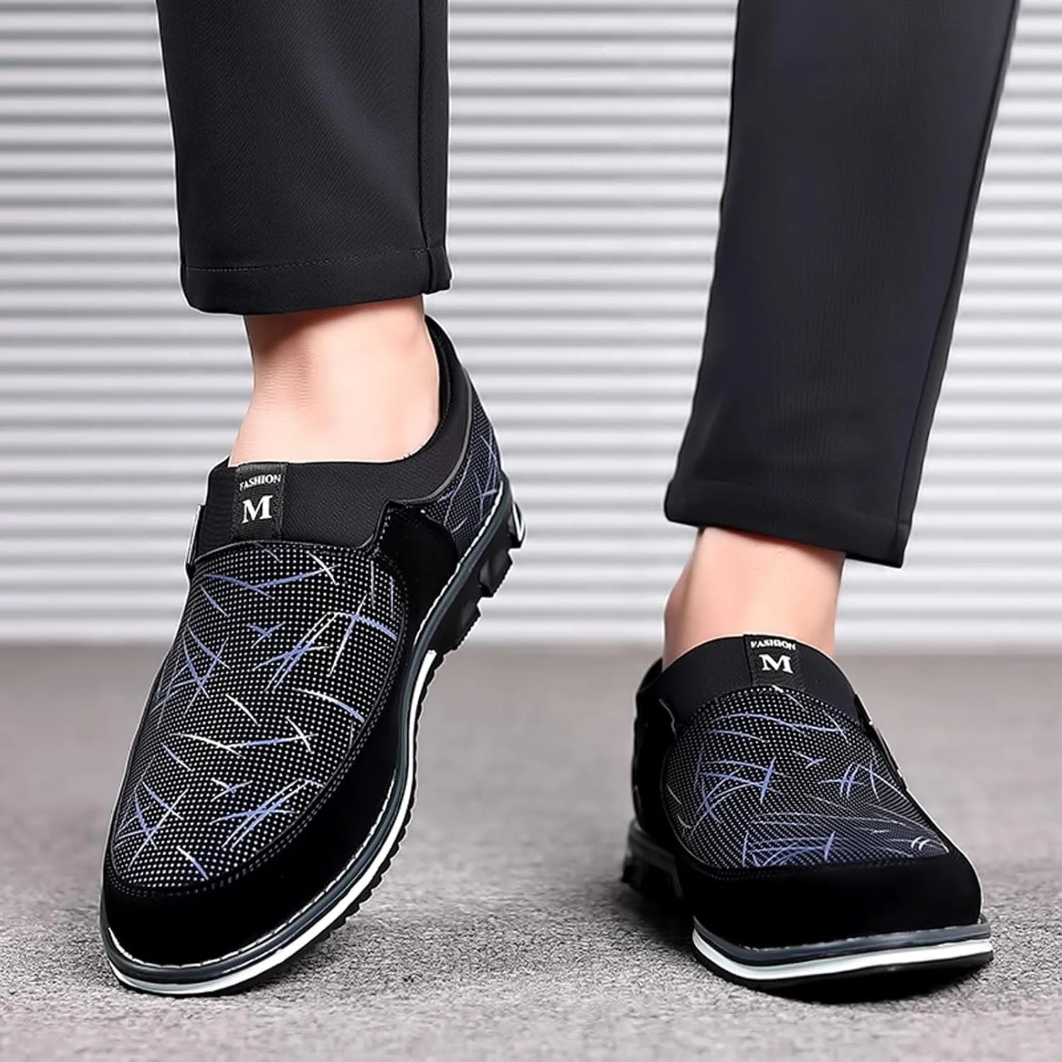 Men's Casual Dress Shoes Fashion Men's Breathable Comfortable Business Slip On Work Leisure Hit Color Leather