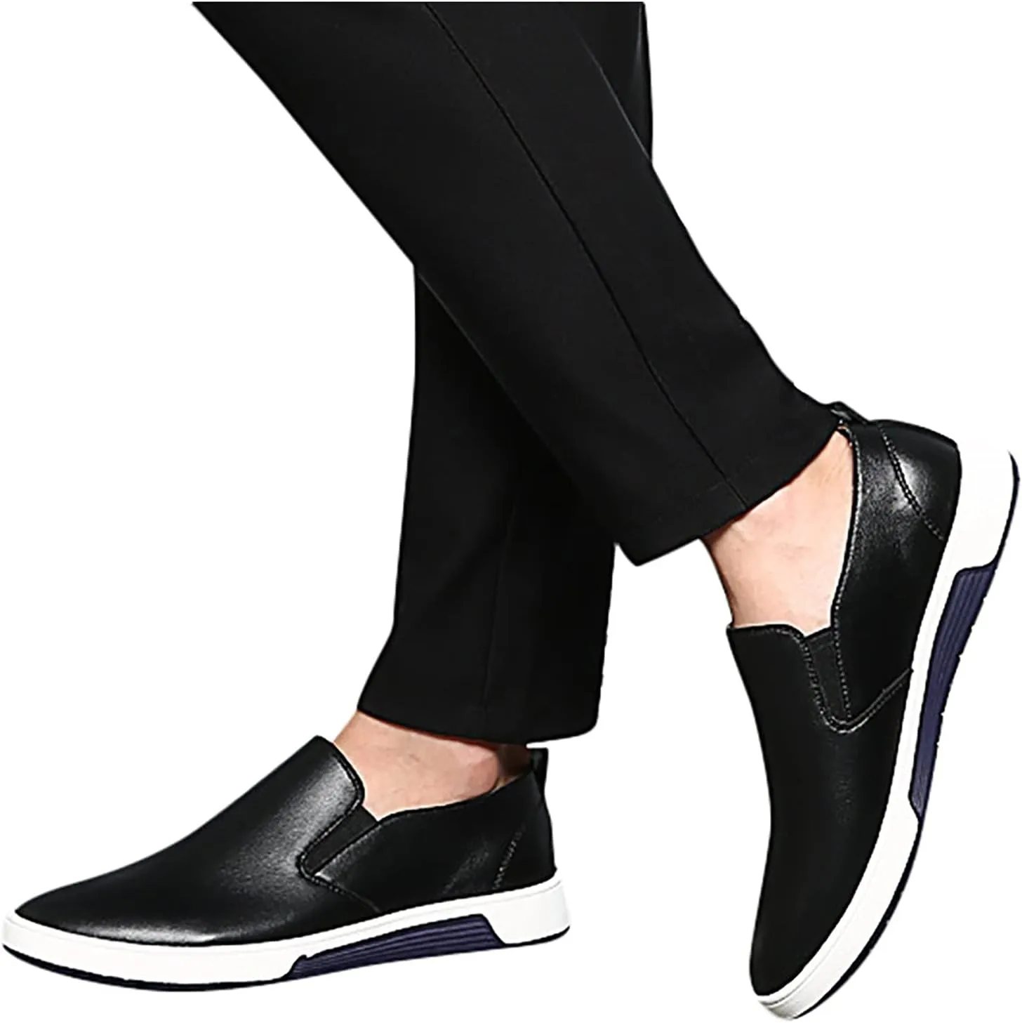 Men's Casual Dress Shoes Leisure Slip On Breathable Wear Men's Business Leather Shoes Solid Formal Color Men's