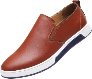 Men's Casual Dress Shoes Leisure Slip On Breathable Wear Men's Business Leather Shoes Solid Formal Color Men's