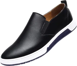 Men's Casual Dress Shoes Leisure Slip On Breathable Wear Men's Business Leather Shoes Solid Formal Color Men's