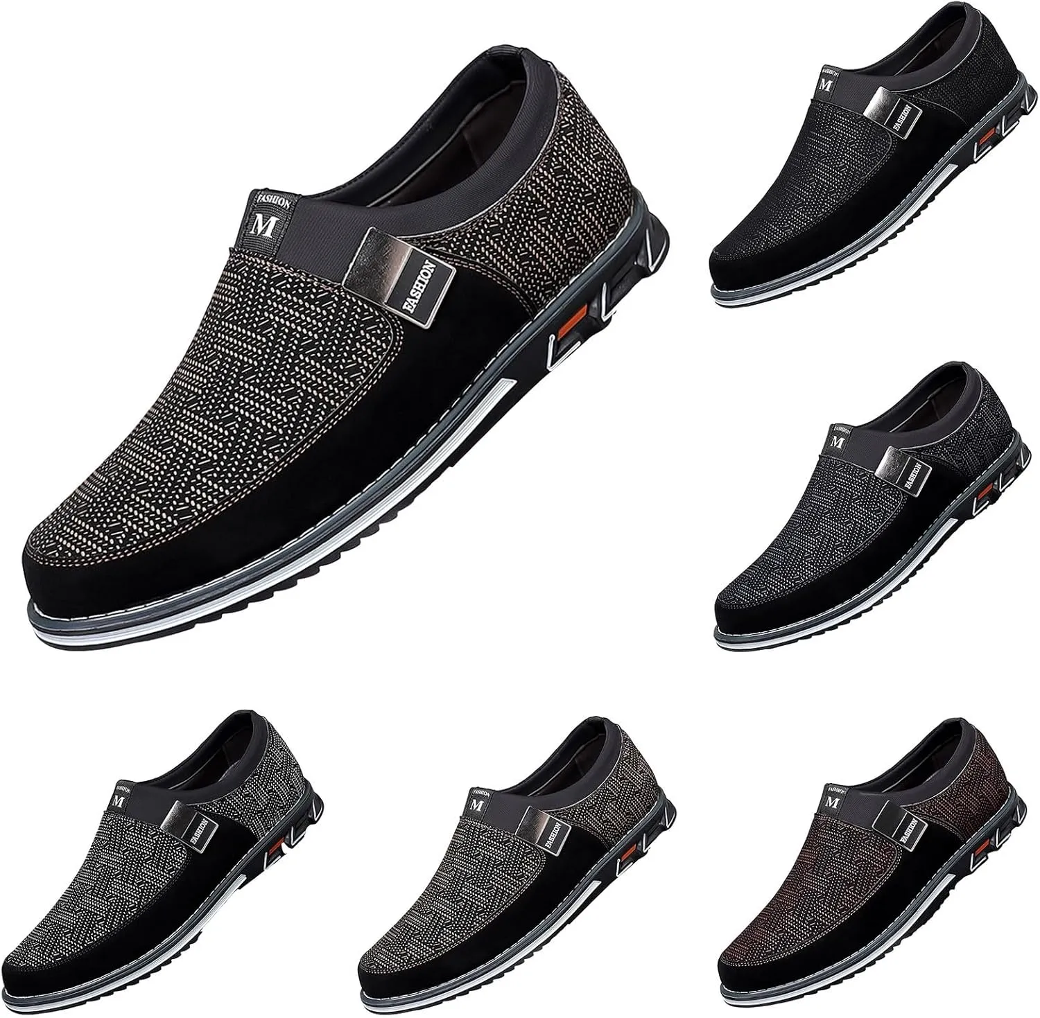 Men's Casual Dress Shoes Men Leather Shoes Fashion Men Business Breathable Colorblocking Casual Over Toe Leather