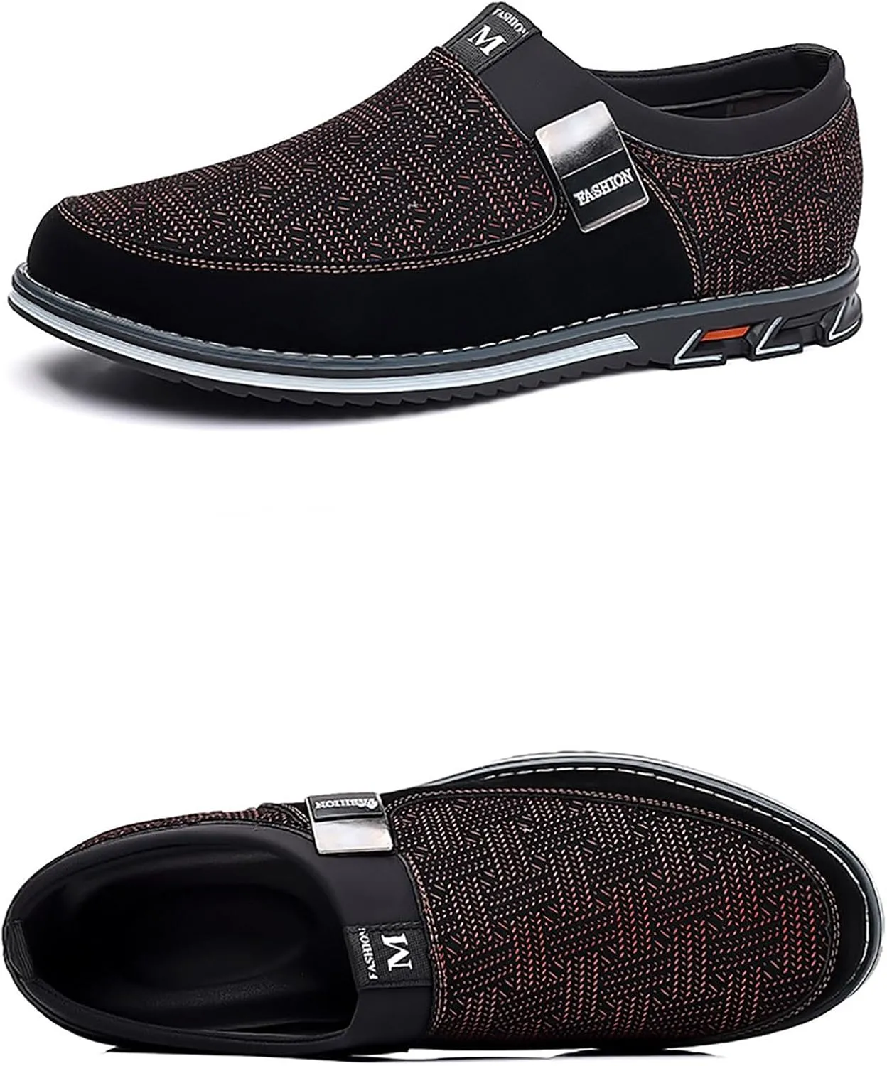 Men's Casual Dress Shoes Men Leather Shoes Fashion Men Business Breathable Colorblocking Casual Over Toe Leather