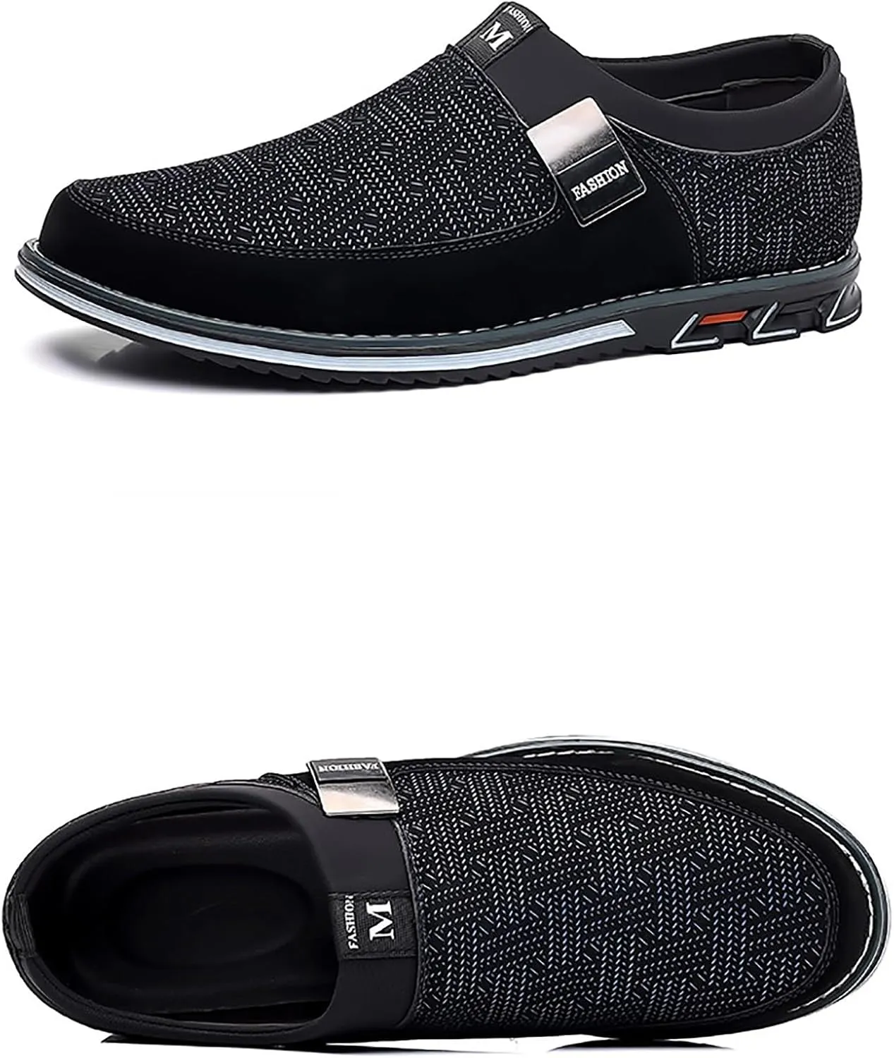 Men's Casual Dress Shoes Men Leather Shoes Fashion Men Business Breathable Colorblocking Casual Over Toe Leather