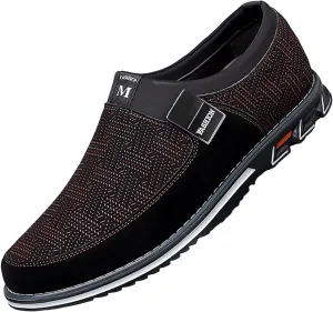 Men's Casual Dress Shoes Men Leather Shoes Fashion Men Business Breathable Colorblocking Casual Over Toe Leather