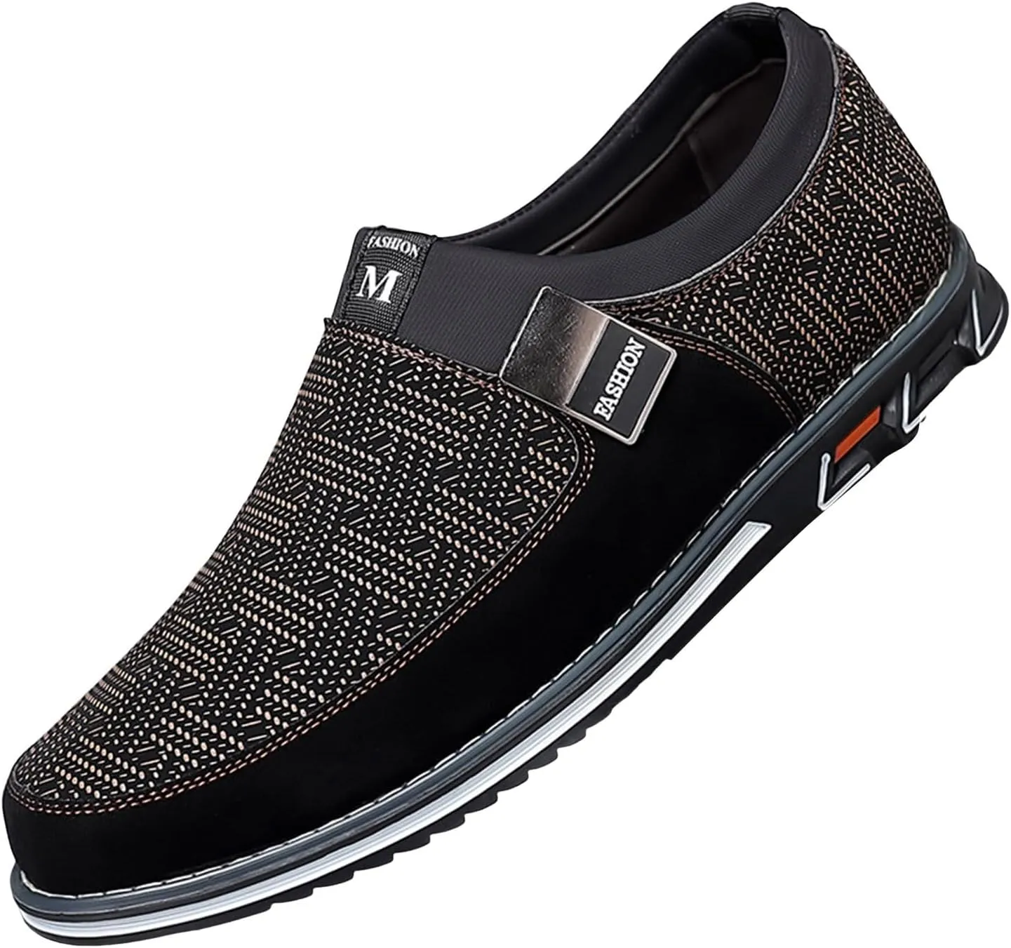 Men's Casual Dress Shoes Men Leather Shoes Fashion Men Business Breathable Colorblocking Casual Over Toe Leather