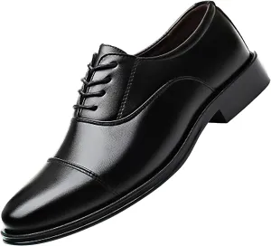 Men's Casual Dress Shoes Men's Leather Shoes Business Attire Men's Youth Round Toe Shoes British Breathable and