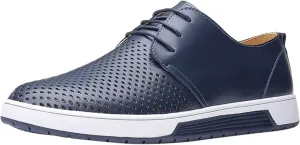 Men's Casual Oxford Shoes Walking Formal Wedding Shoes Laces-up Hollow Breathable Dress Shoes Fashion Flat Sneakers