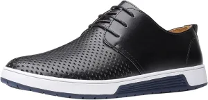 Men's Casual Oxford Shoes Walking Formal Wedding Shoes Laces-up Hollow Breathable Dress Shoes Fashion Flat Sneakers