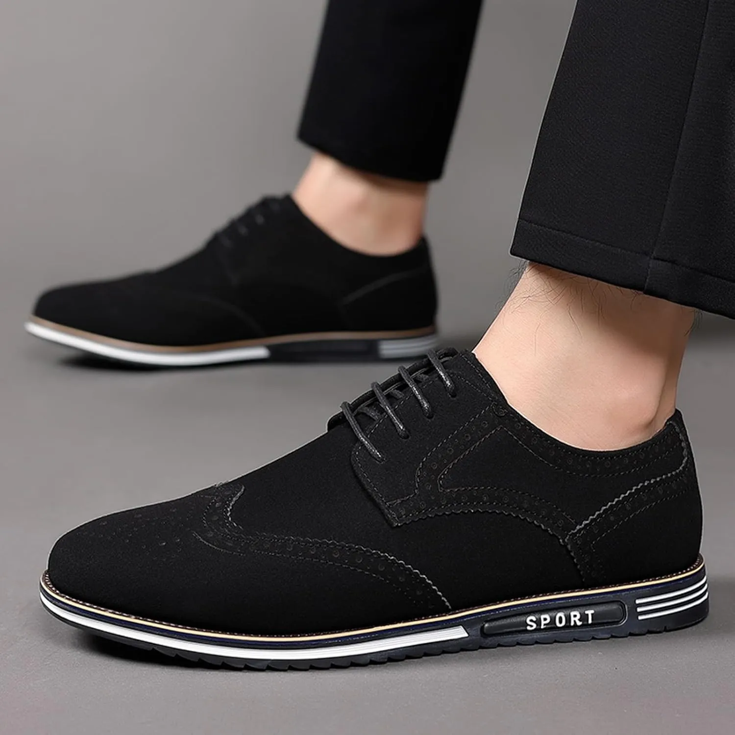 Men's Classic Dress Oxford Formal Shoes Black Fashion Men's Breathable Comfortable Business Dress Shoes for Men Oxford
