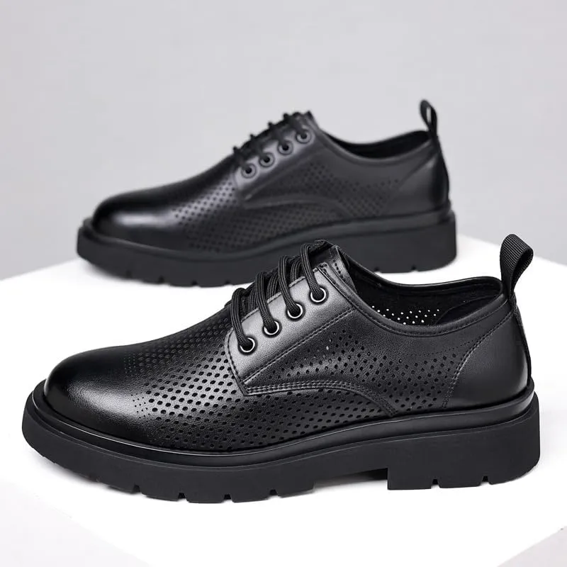 Men's Classic Lace-up Formal Oxfords Fashion Comfortable Breathable Summer Shoes for Men