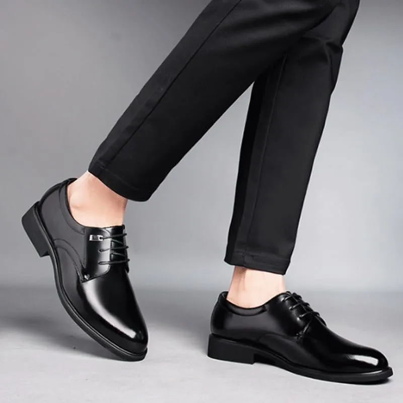 Men's Classic Lace-up Formal Oxfords Men's Business Casual Patent Leather Formal Derby Slip On