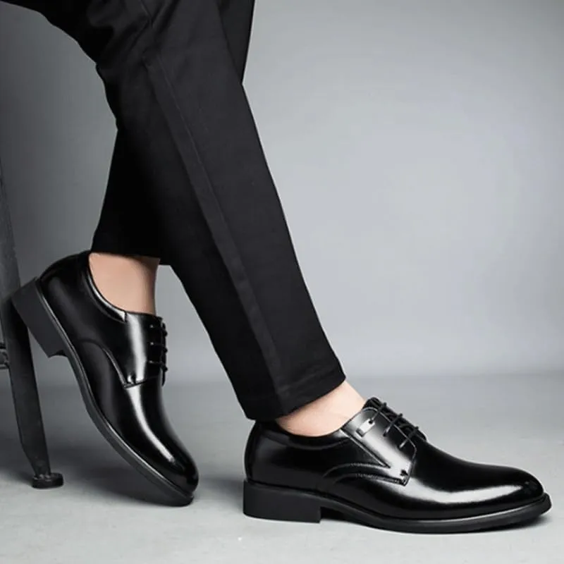 Men's Classic Lace-up Formal Oxfords Men's Business Casual Patent Leather Formal Derby Slip On