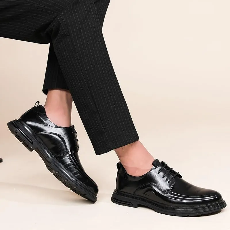 Men's Classic Lace Up Low Top Leather Dress Shoes Mens Sneaker Pointed Toe Casual Oxford Shoes