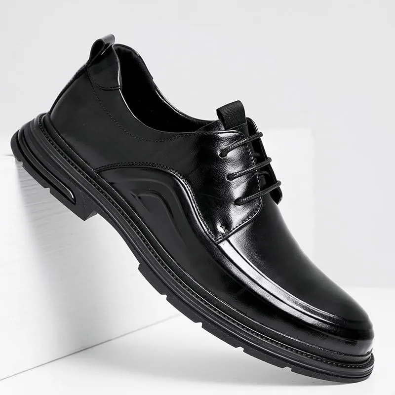 Men's Classic Lace Up Low Top Leather Dress Shoes Mens Sneaker Pointed Toe Casual Oxford Shoes