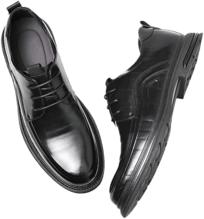 Men's Classic Lace Up Low Top Leather Dress Shoes Mens Sneaker Pointed Toe Casual Oxford Shoes