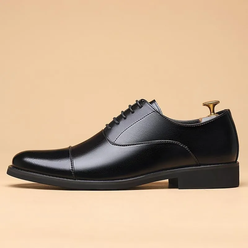 Men's Classic Lace-up Oxfords Shoes Non-Slip Platform Work Dress Shoes Formal Business Casual Tuxedo Shoes for Men