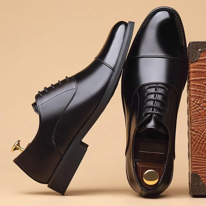 Men's Classic Lace-up Oxfords Shoes Non-Slip Platform Work Dress Shoes Formal Business Casual Tuxedo Shoes for Men