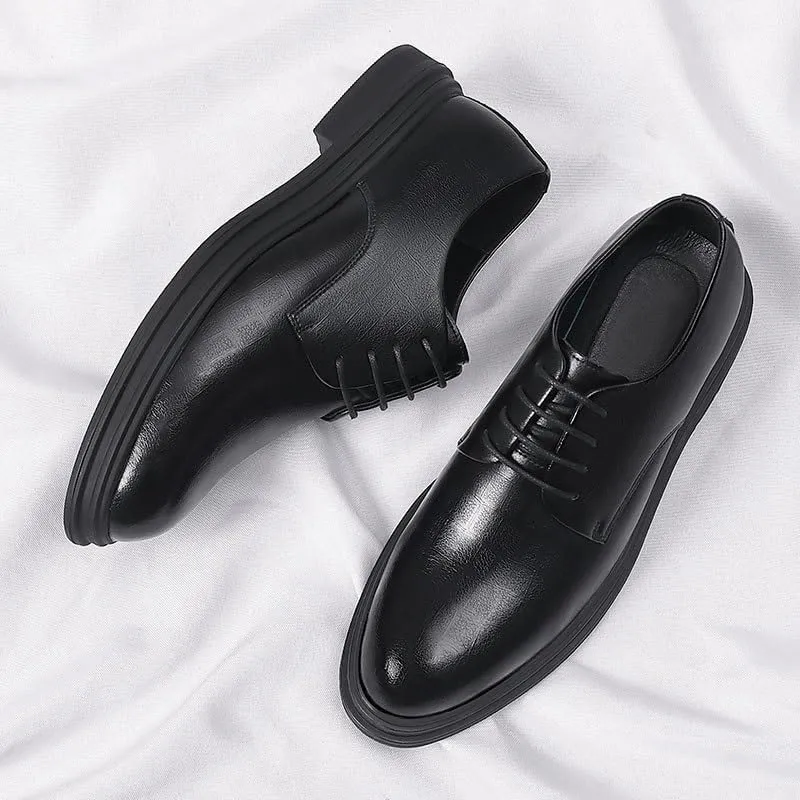 Men's Comfort Dress Shoes Mens Fashion Classic Pointed Toe Low Leather Oxford Shoes Non-Slip Softsole Lace Up Walking Derby Shoes for Men(9)