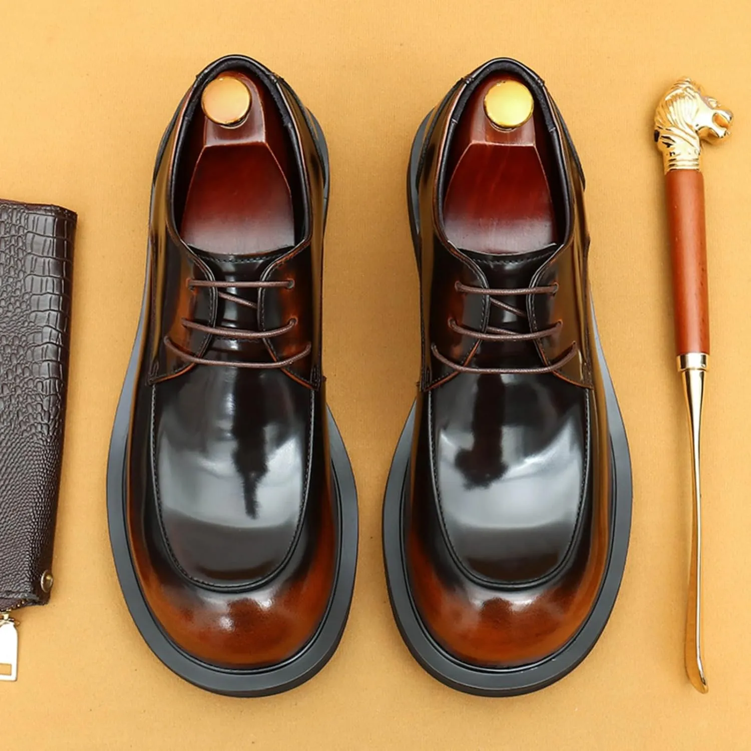 Men's Derby Dress Shoes - Calf Upper Breathable Pigskin Lining and Soft Rubber Sole for Ultimate Comfort & Versatile Style Business Causal Wedding Party Men's Dress Shoes