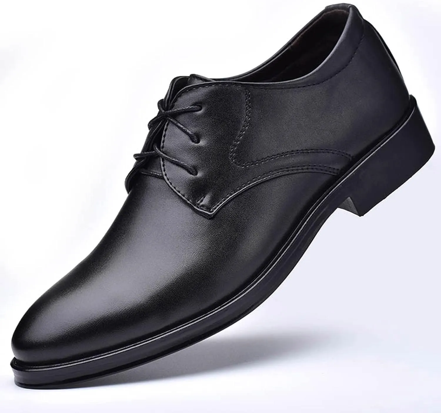Men's Dress Shoe Loafers Fashion Style Men's Breathable Comfortable Business Lace Up Work Leisure Solid Color Leather Shoes Brown Dress Boots
