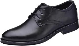 Men's Dress Shoe Loafers Fashion Style Men's Breathable Comfortable Business Lace Up Work Leisure Solid Color Leather Shoes Brown Dress Boots