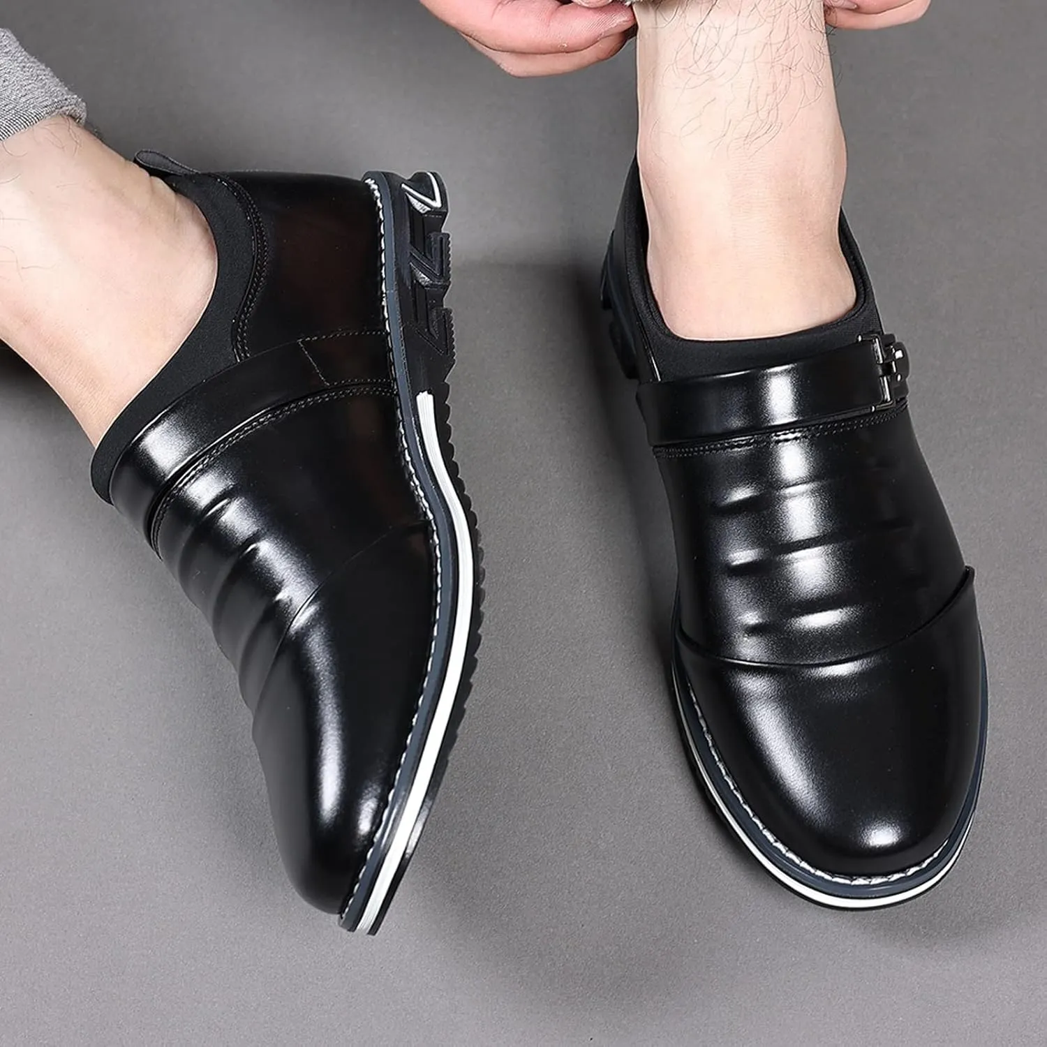 Men's Dress Shoes Brown Size 14 Fashion Style Men's Breathable Comfortable Business Lace Up Leisure Solid Color Leather Shoes Red Dress Shoes Mens