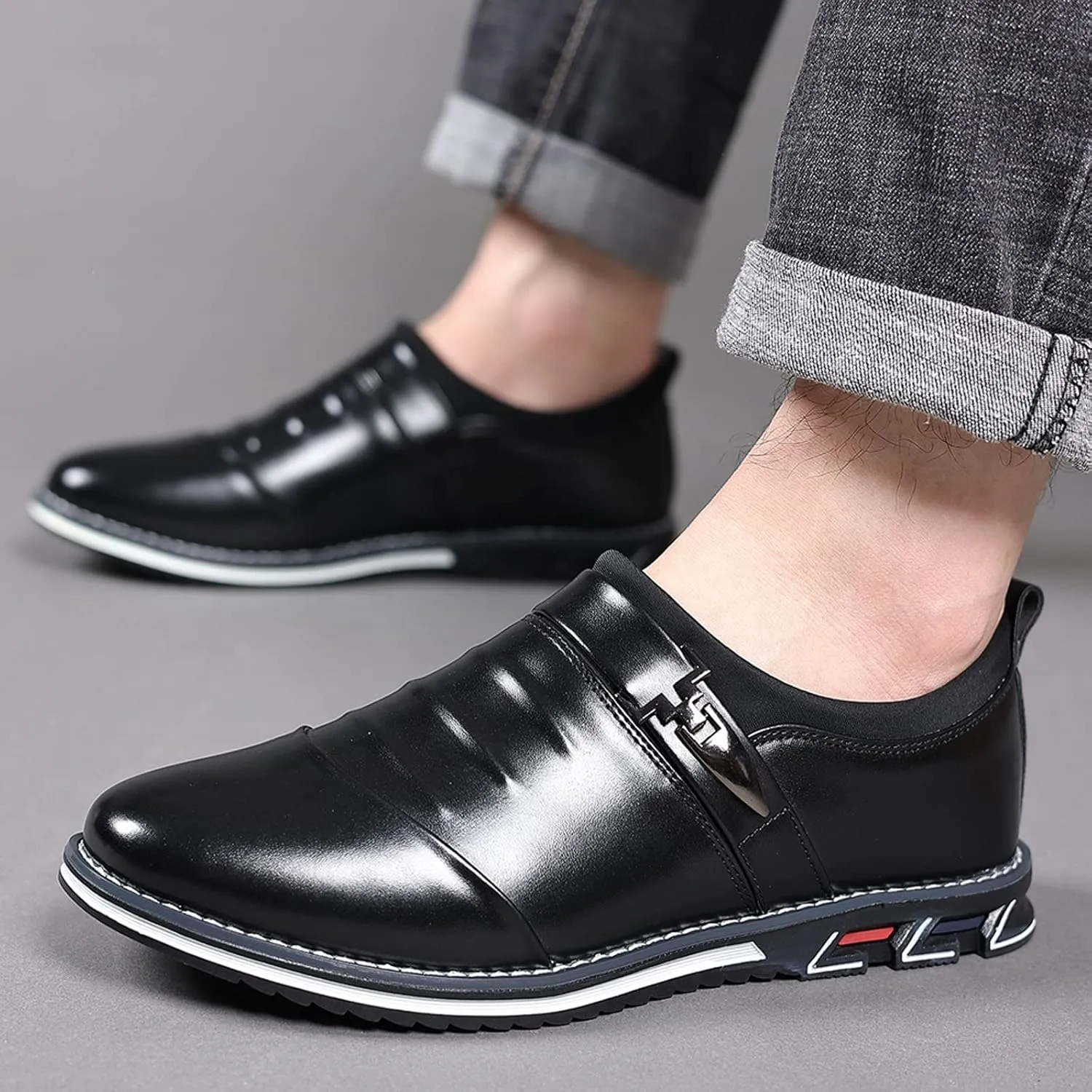 Men's Dress Shoes Brown Size 14 Fashion Style Men's Breathable Comfortable Business Lace Up Leisure Solid Color Leather Shoes Red Dress Shoes Mens