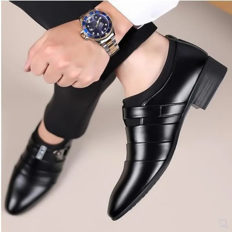 Men's Dress Shoes Classic Slip-On Low Leather Oxfords Shoes Comfort Lightweight All-Day Non-Slip Derby Shoes for Men(6.5)