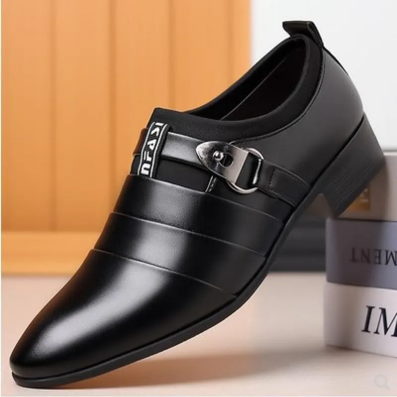 Men's Dress Shoes Classic Slip-On Low Leather Oxfords Shoes Comfort Lightweight All-Day Non-Slip Derby Shoes for Men(6.5)