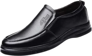 Men's Dress Shoes Formal Classic Lace-Up Oxfords Fashion Men's Breathable Black Oxford Shoes for Men Leather