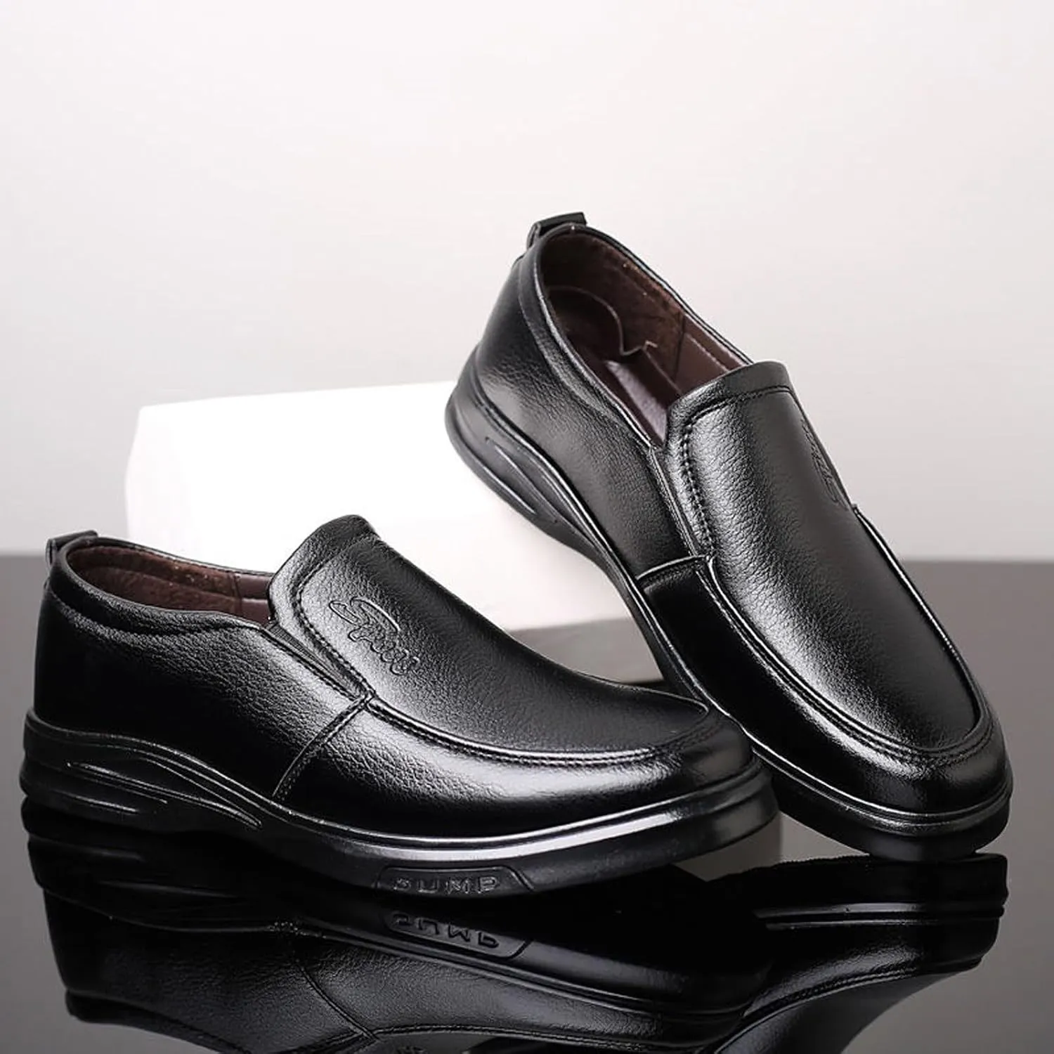 Men's Dress Shoes Formal Classic Lace-Up Oxfords Fashion Men's Breathable Black Oxford Shoes for Men Leather