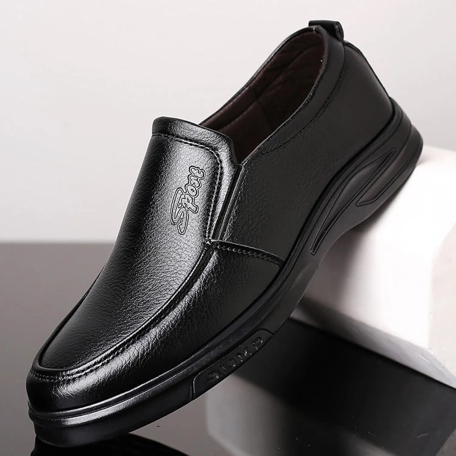 Men's Dress Shoes Formal Classic Lace-Up Oxfords Fashion Men's Breathable Black Oxford Shoes for Men Leather