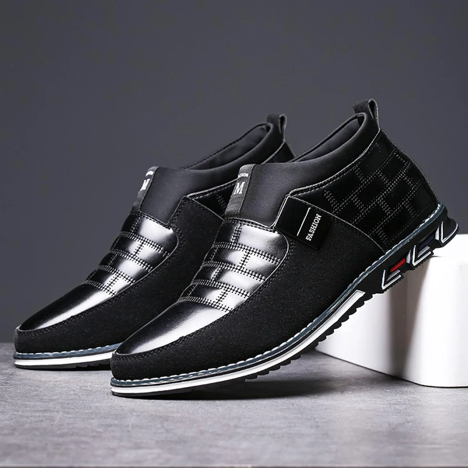 Men's Dress Shoes Leather Formal Business Oxford Fashion Style Men's Breathable Black Oxford Shoes for Men Square Toe