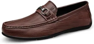 Men's Dress Shoes Vintage Hand Business Formal Derby Shoes Slip-On Anti-Slip Formal Duty Work Shoes for Men(Brown,7.5)