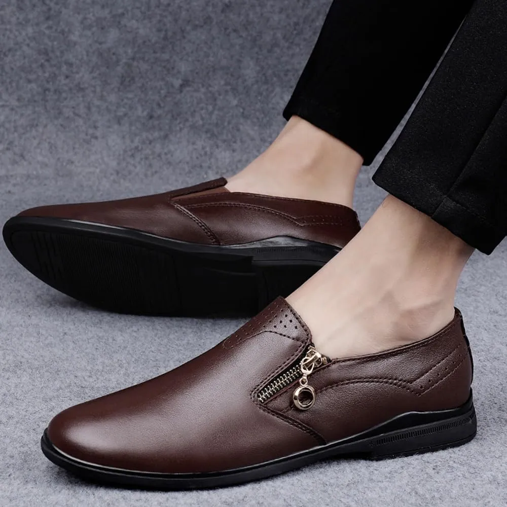 Mens Dress Sneakers Dress Shoes Modern Pointed Toe Prom Wedding Business Office Dress Shoes(Brown,8)
